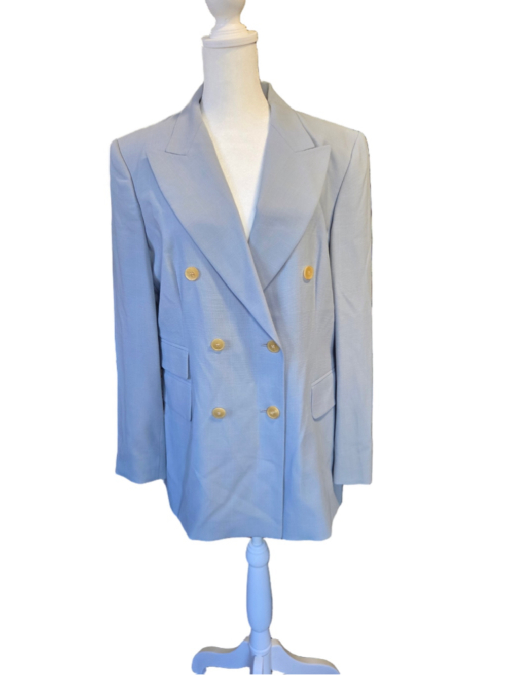 Women's Cerruti 1881 Double Breasted Blazer, Size 8, Light Blue
